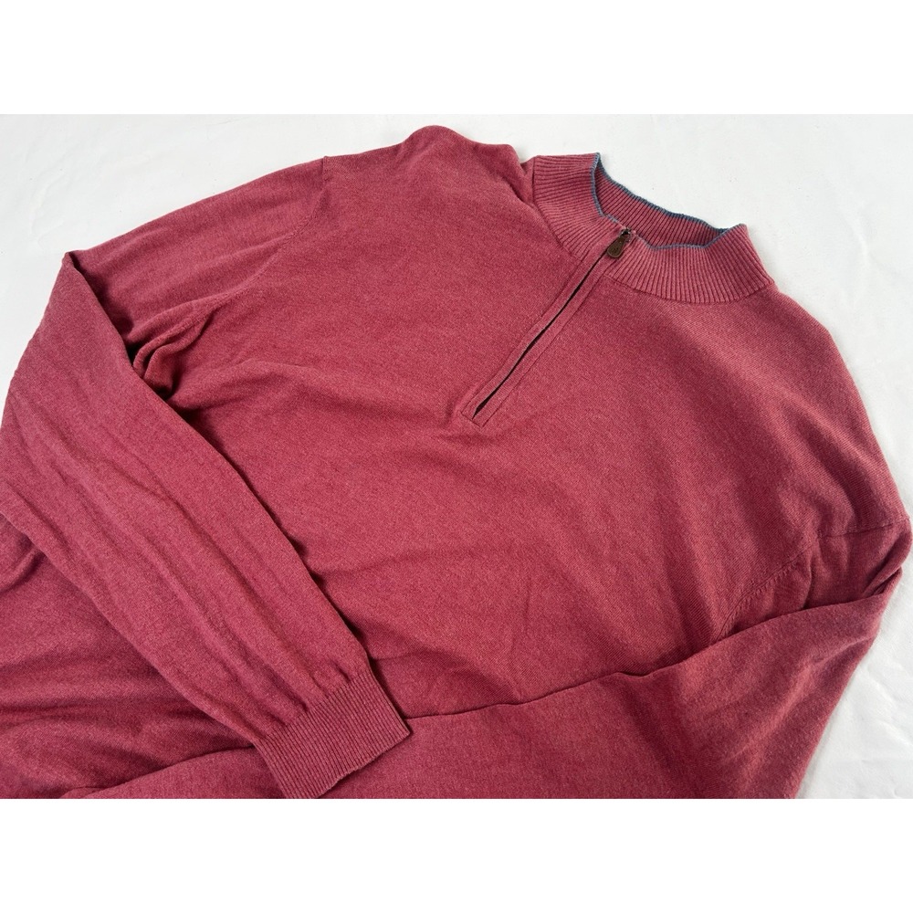 Johnnie-O Men's‎ 1/4 Zip Pullover Silk Blend Sweater Men's Salmon XL